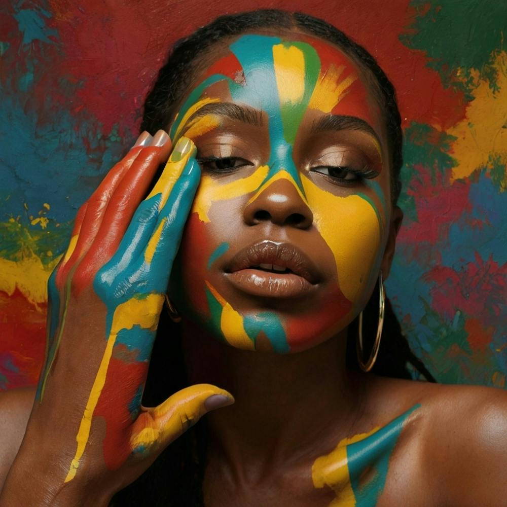 African Woman With Painted Face