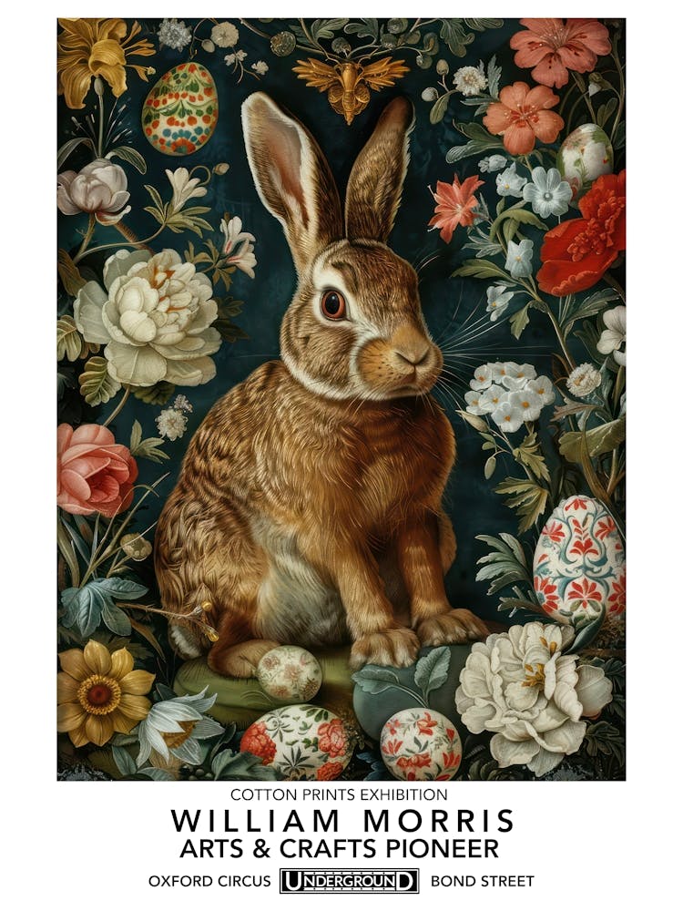 William Morris Easter Rabbits Textile 4