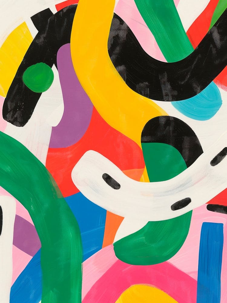 Colorful Shapes. Abstract Painting