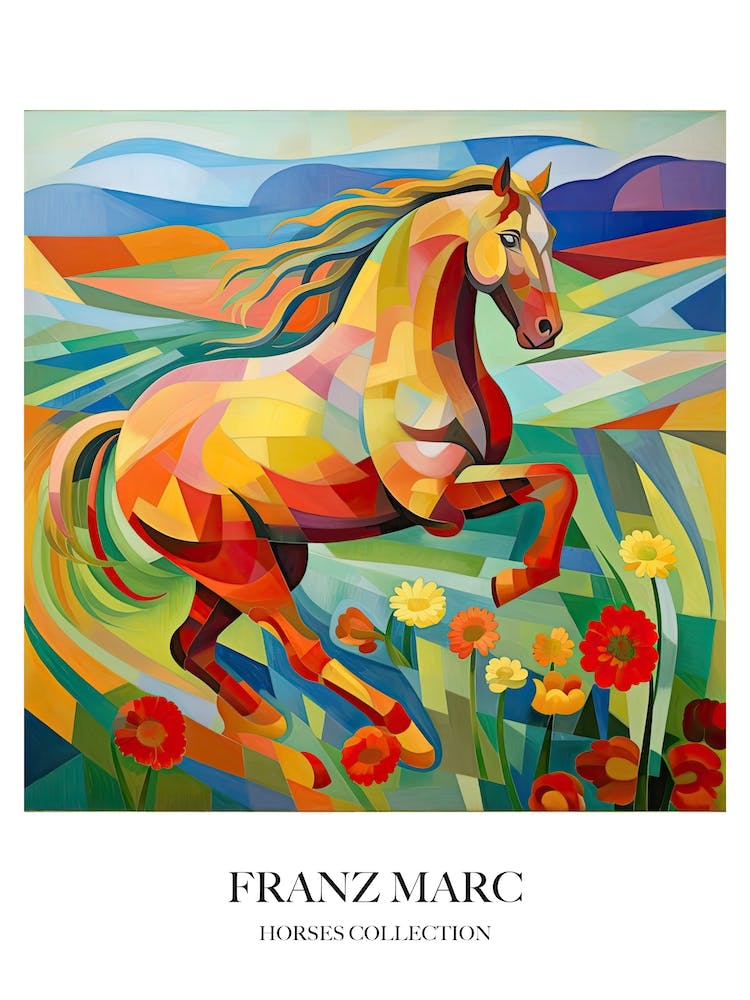 Franz Marc Inspired Horses Collection Painting 01