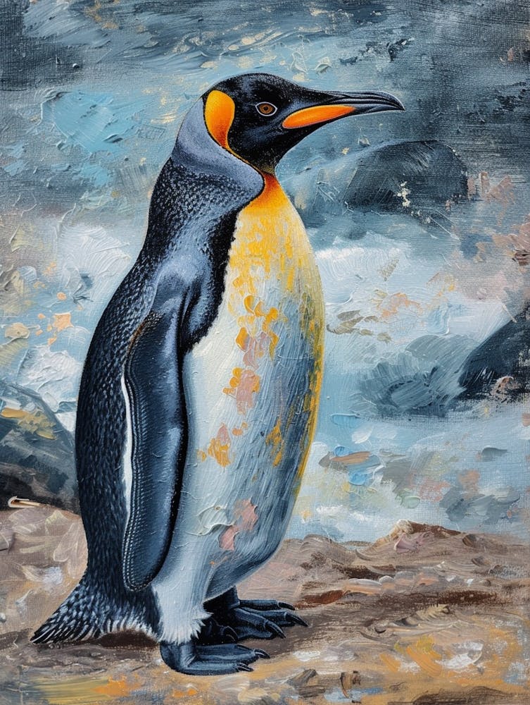 King Penguin Dunedin Taiaroa Head Colour Block Painting 4