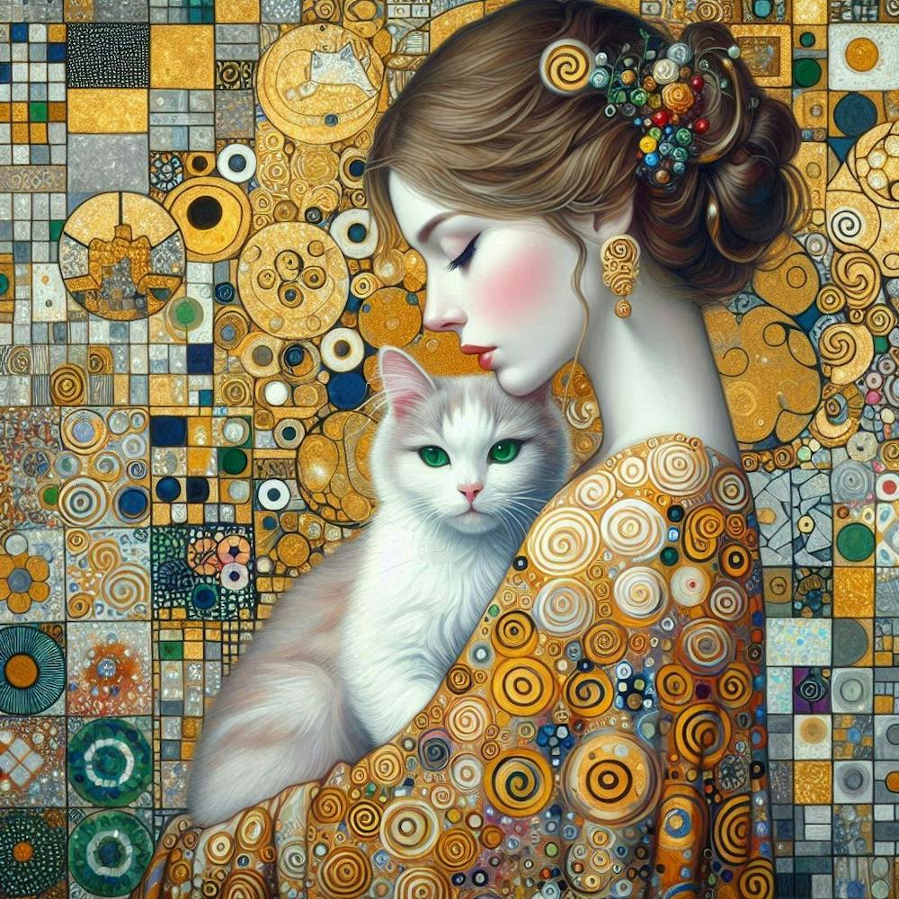 Woman portrait With A Cat
