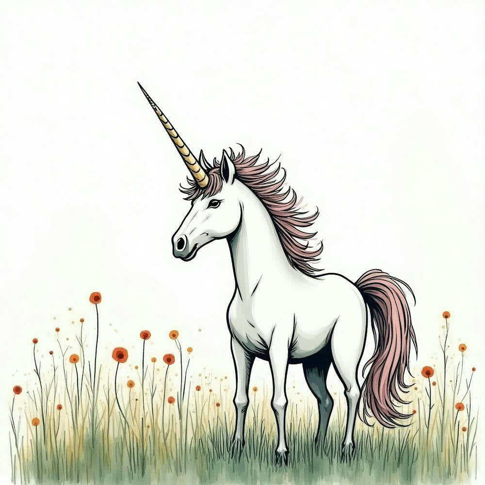 Unicorn In The Meadow