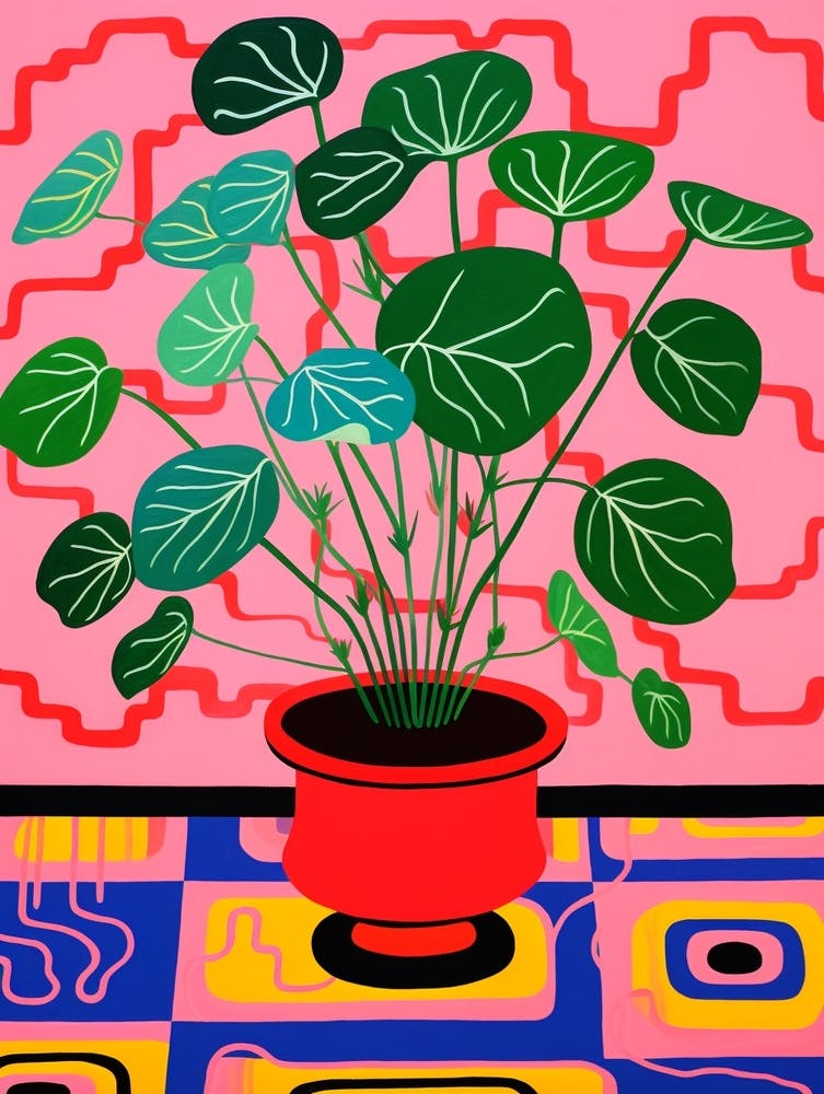 Pink And Red Plant Illustration Peperomia 3