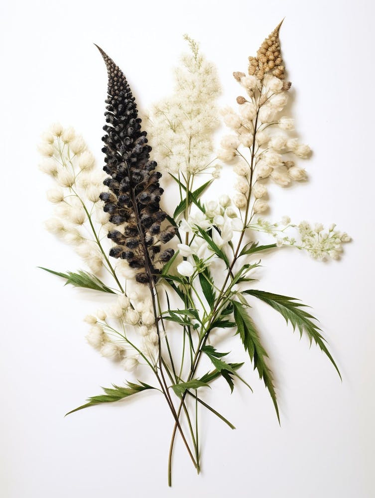 Pressed Wildflower Botanical Art Black Cohosh 2