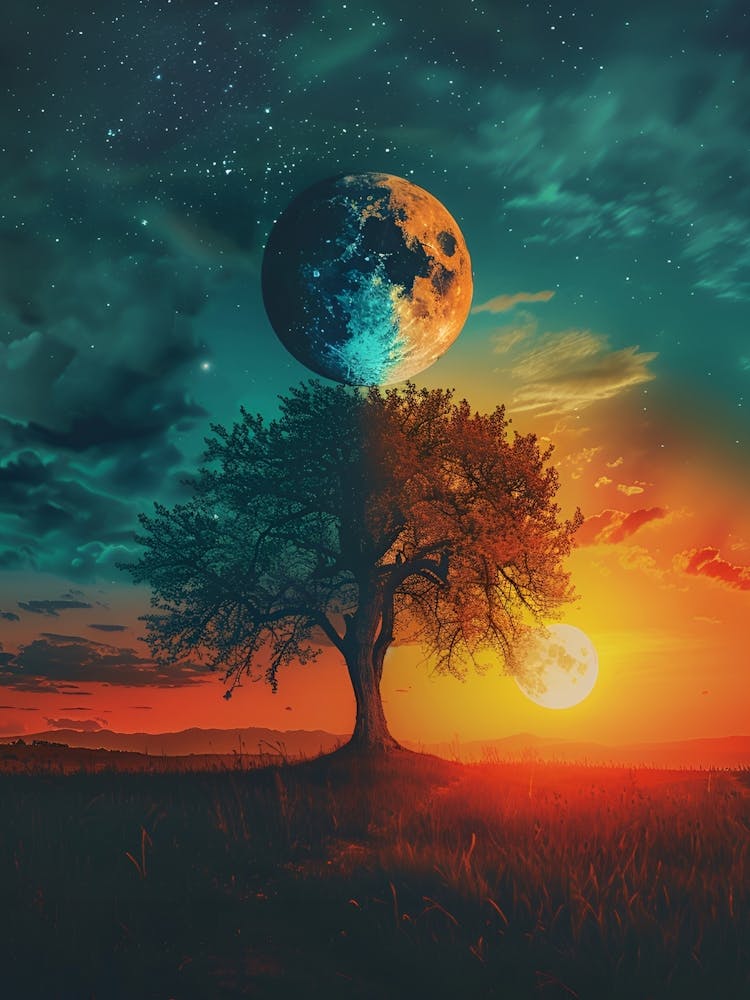 Moon And The Tree