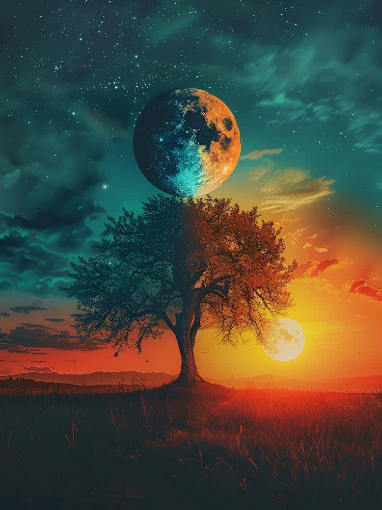 Moon And The Tree