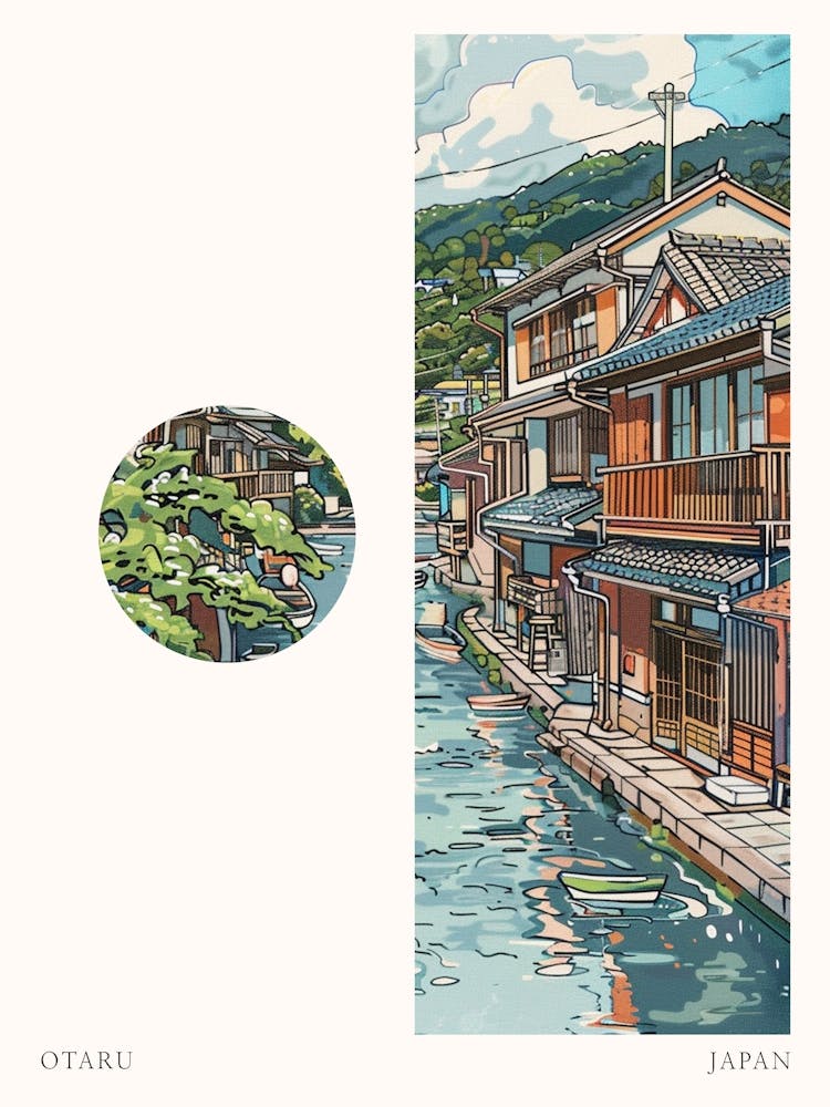 Otaru Japan 2 Cut Out Travel Poster