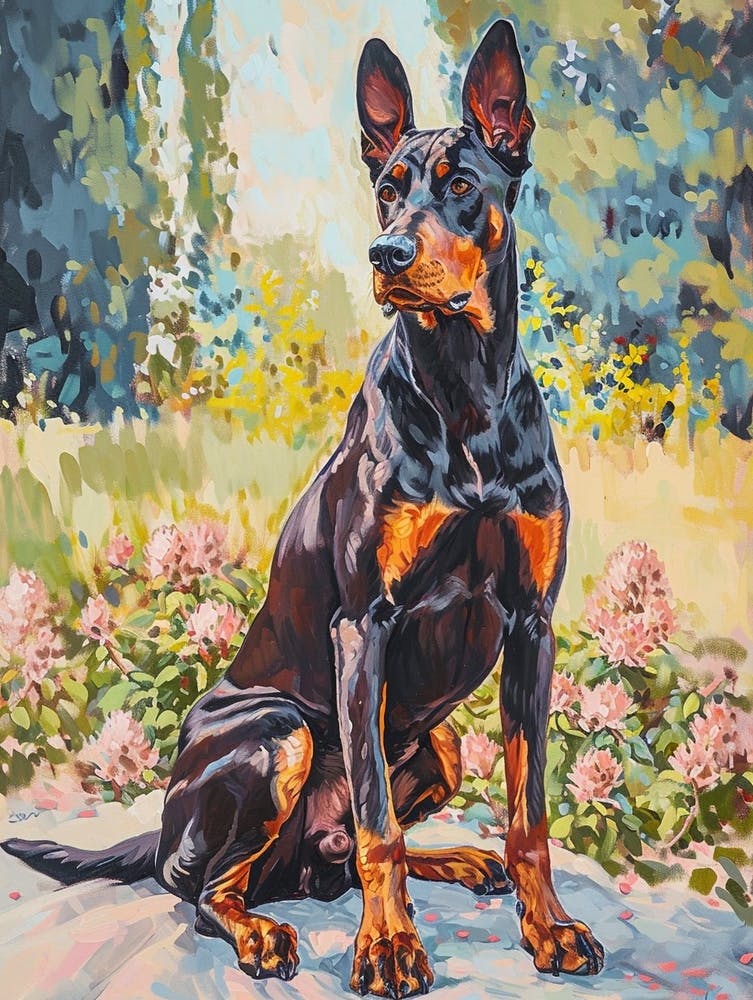 Doberman Pinscher Acrylic Painting 1
