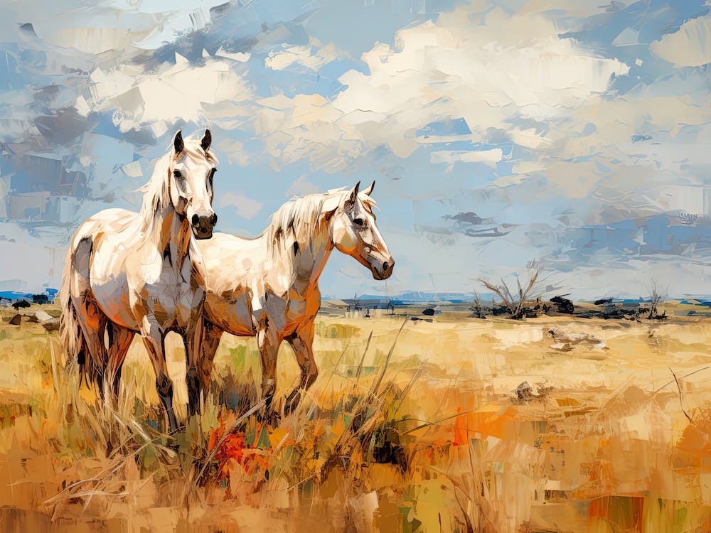 Horses Painting In Maasai Mara, Kenya, Landscape 3