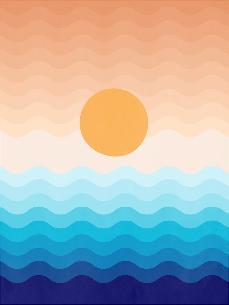 Waving Sun On The Midlle Of Ocean