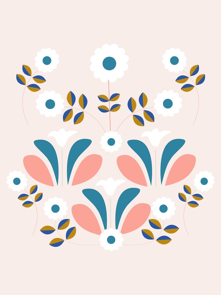 Retro Beautiful Flower Composition