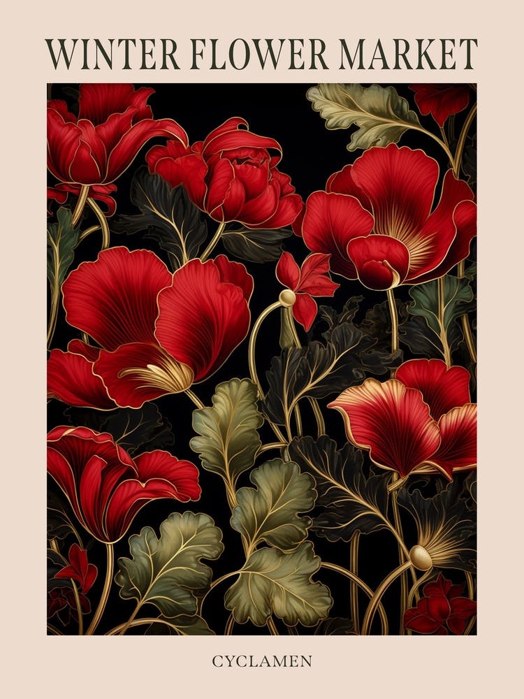 Cyclamen 2 Winter Flower Market Poster