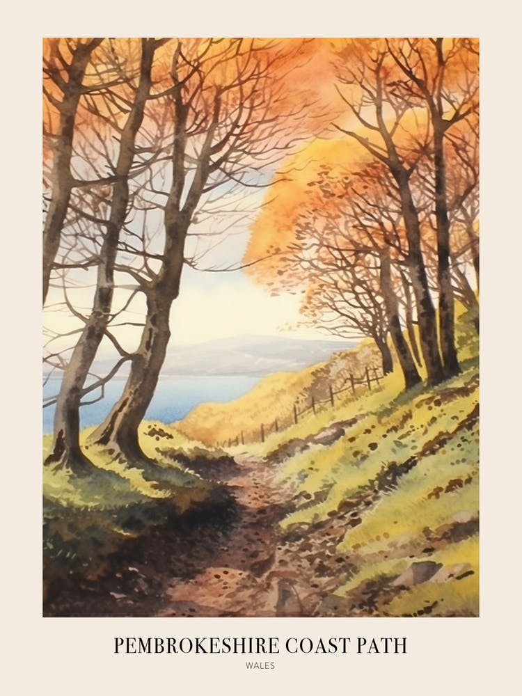 Pembrokeshire Coast Path Uk Trail Poster