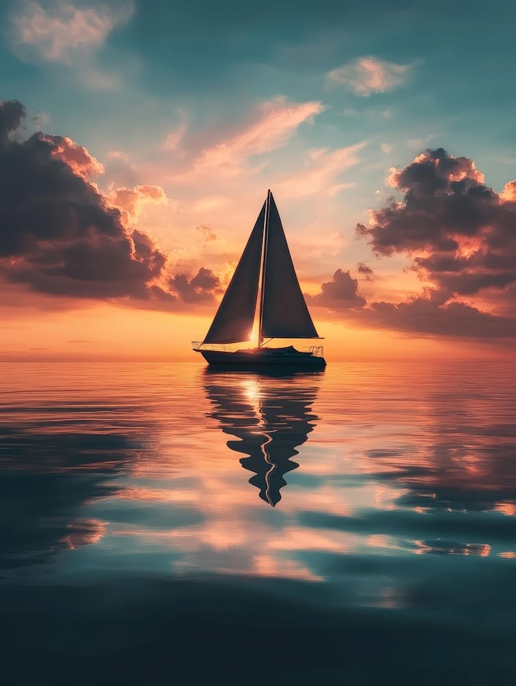 Sailboat At Sunset 45