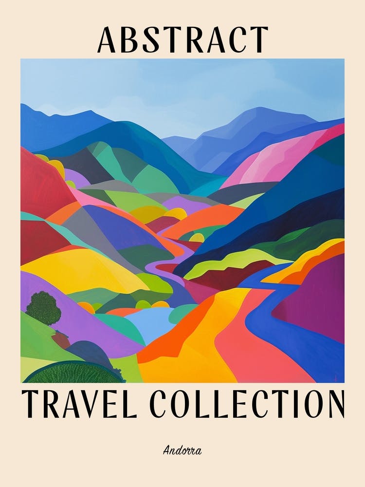 Abstract Travel Collection Poster Andorra 3
