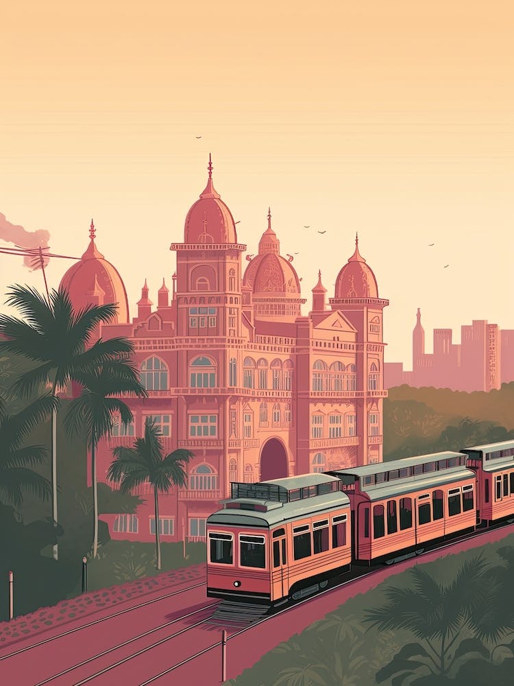Mumbai India Travel Illustration 2