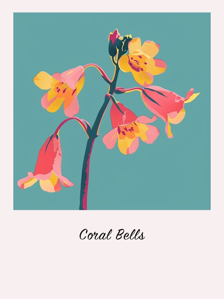 Coral Bells 2 Square Flower Illustration Poster