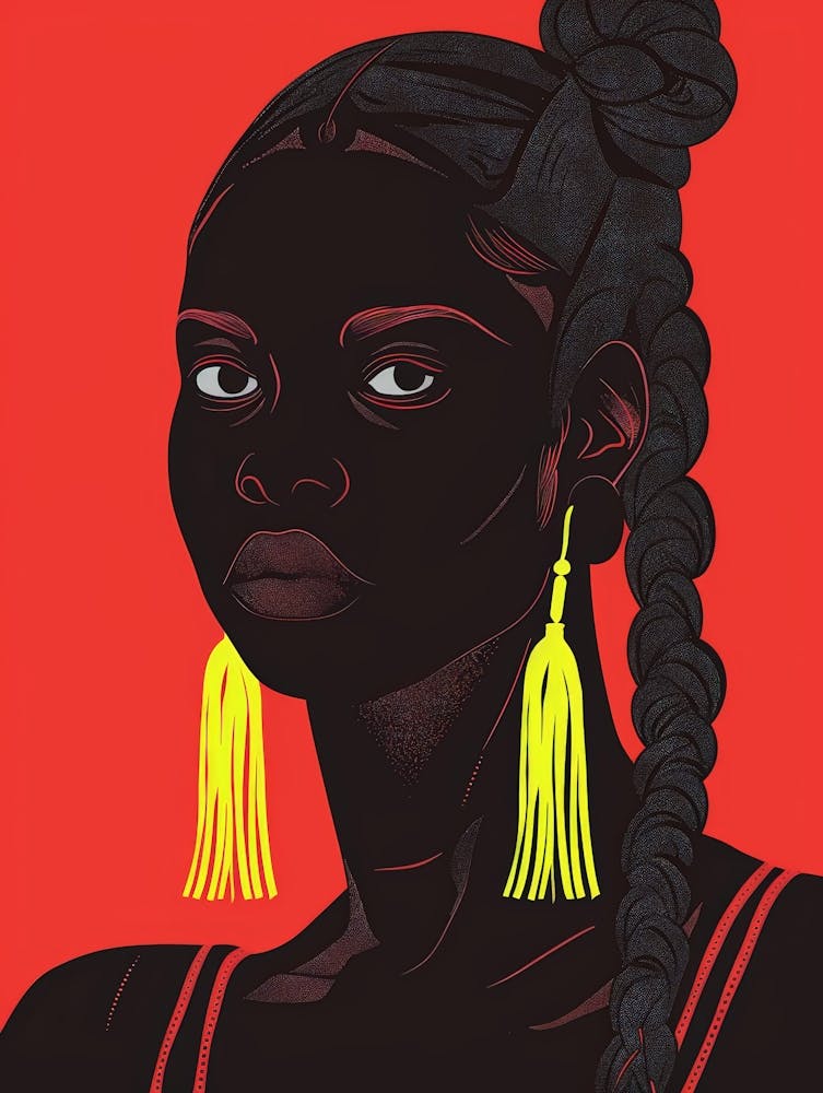 Black Woman With Tassel Earrings