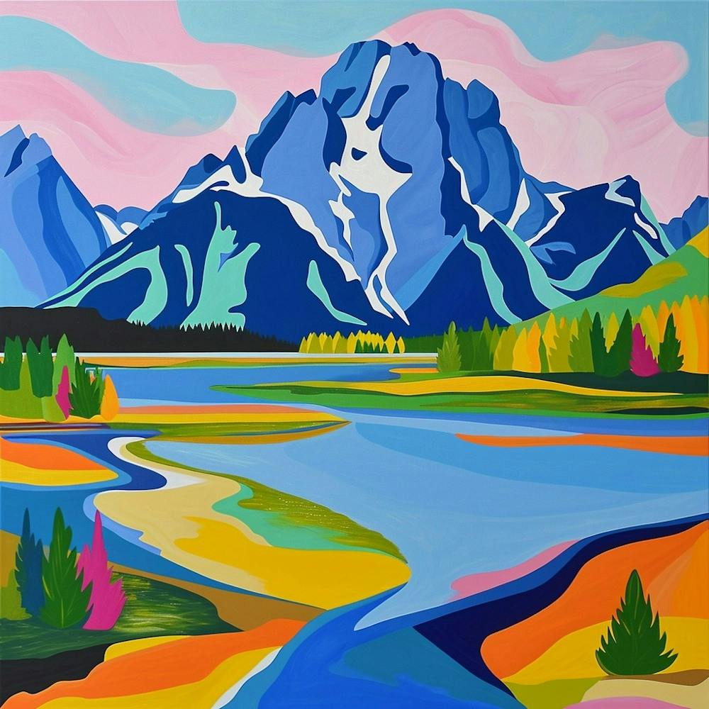 Colourful Abstract Grand Teton National Park Usa 4