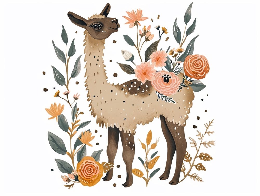 Little Floral Llama 2