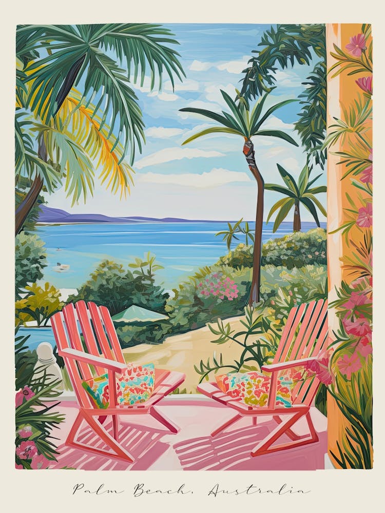 Poster Of Palm Beach, Australia, Matisse And Rousseau Style 4