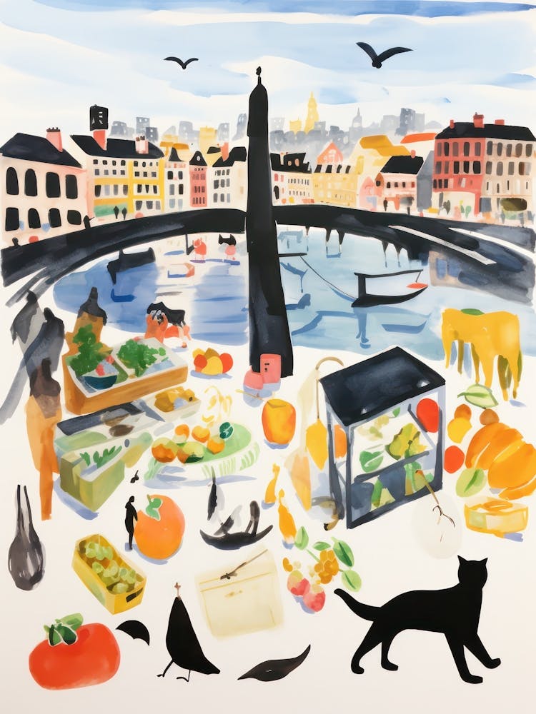 The Food Market In Stockholm 1 Illustration