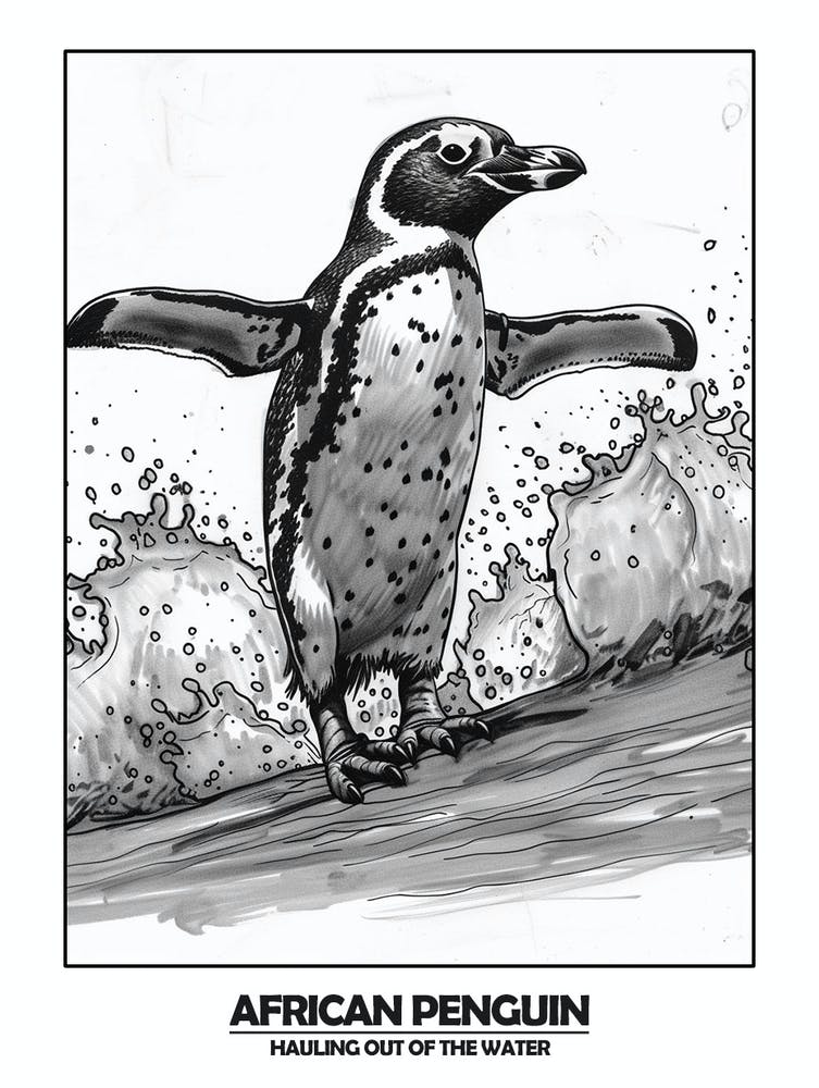 Penguin Hauling Out Of The Water Poster 3