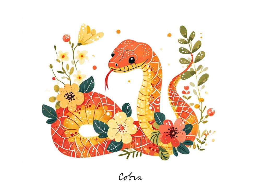 Little Floral Cobra 4 Poster