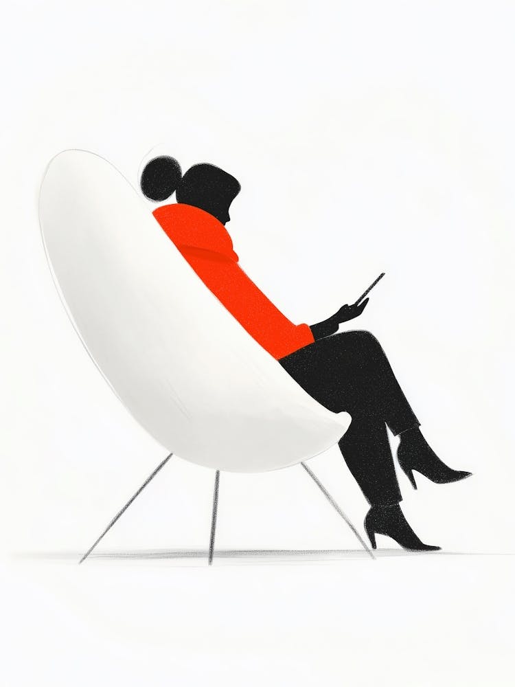 Portrait Of A Woman Sitting In A Chair
