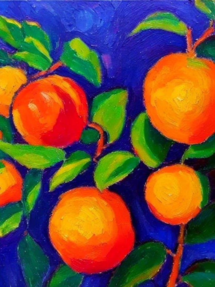 Clementine Fruit Vibrant Matisse Inspired Painting Fruit