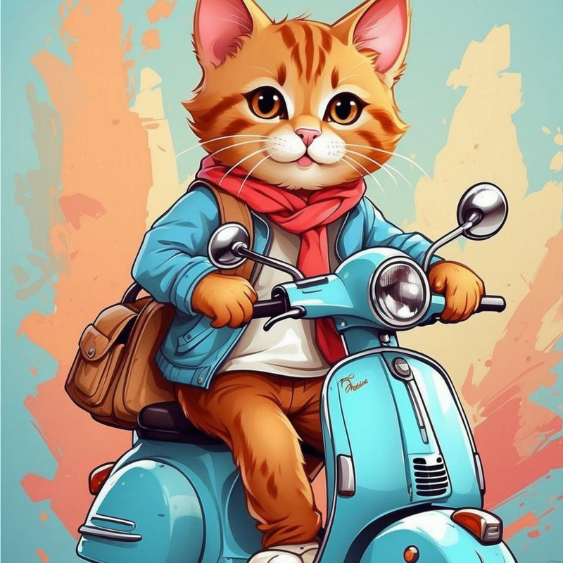 Cat On A Scooter