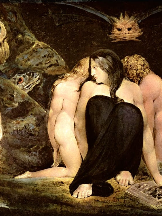 "Hekate" Rare early depiction of Hekate or Hecate - Goddess of Witches by English painter and poet William Blake (1757-1827) Ancient Artwork Named "The Night of Enitharmon's Joy" First Pagan Witchy Witchcraft Witchcore Gothic Unusual RENAISSANCE