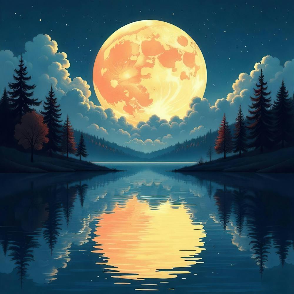 Vollmond über dem See 3