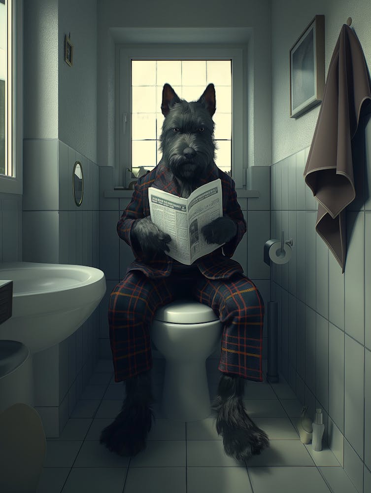 Dog Reads A Newspaper