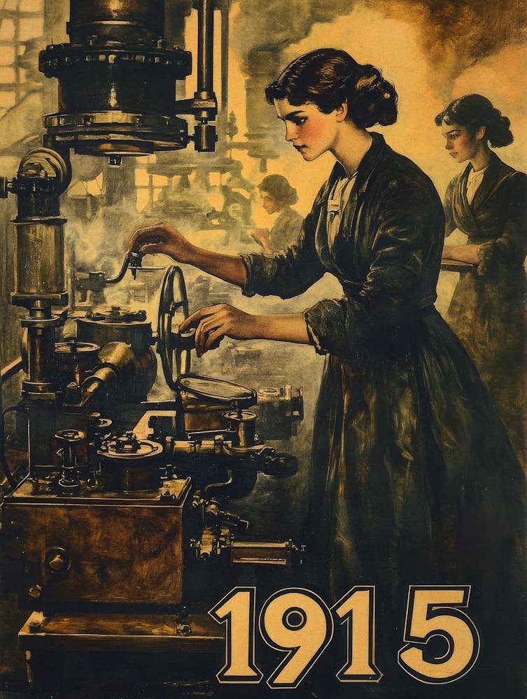 Aihrgdesign Une Affiche Vintage Montrant Des Femmes Travaillant Dans Une Usine 1190277c E88e 4d2a 80ce 7416de5c8e8f 1