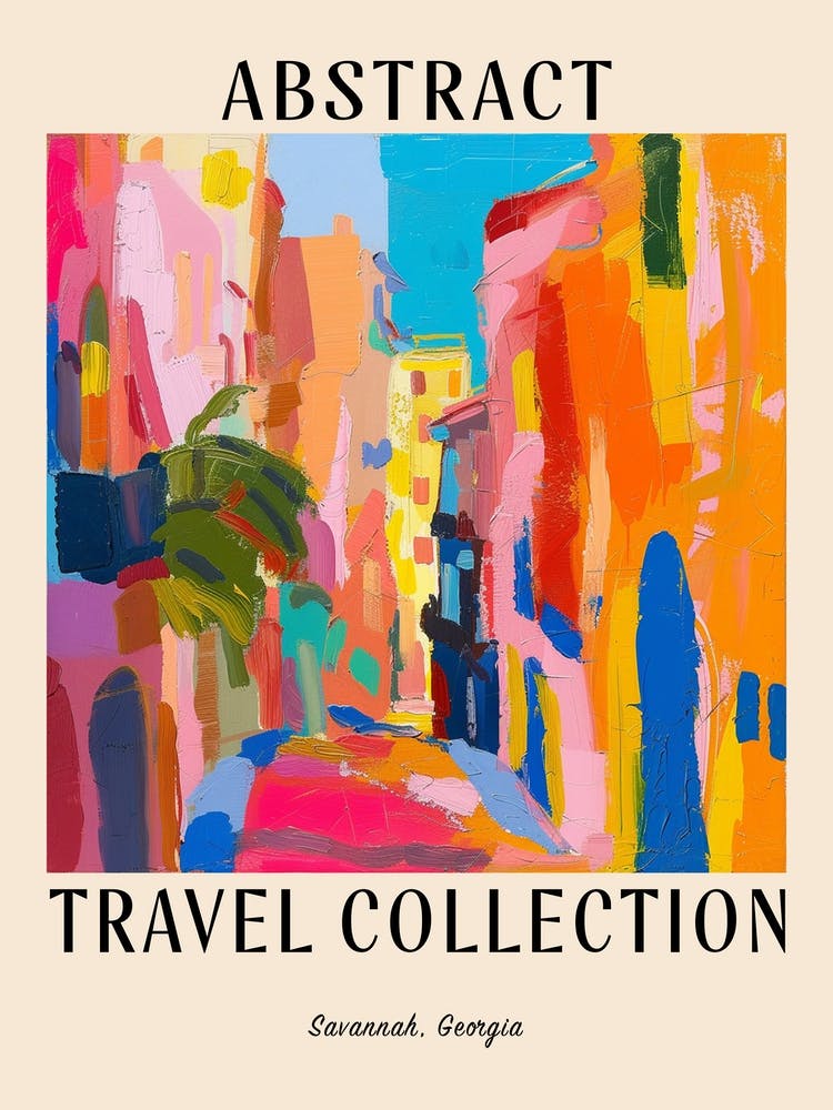 Abstract Travel Collection Poster Savannah Georgia 2