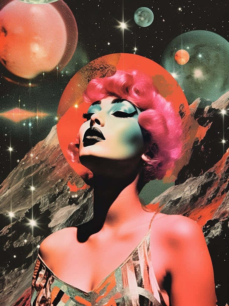 Space Retro Glam Collage