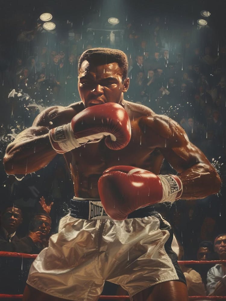 Muhammad Ali Painting, Wall Art, Boxing Art Decor, Sports Poster, Fighting Art, Ali Art, Famous Painting, Muhammad Ali, Canvas Art