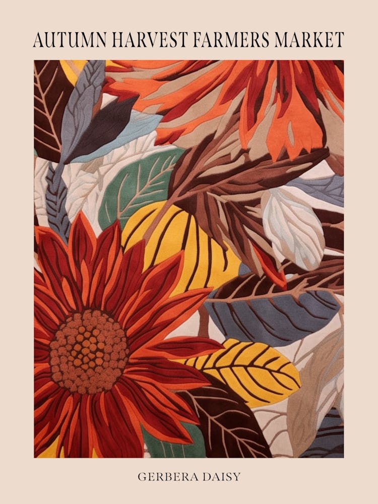 Herbst-Botanicals Gerbera-Margeriten Poster