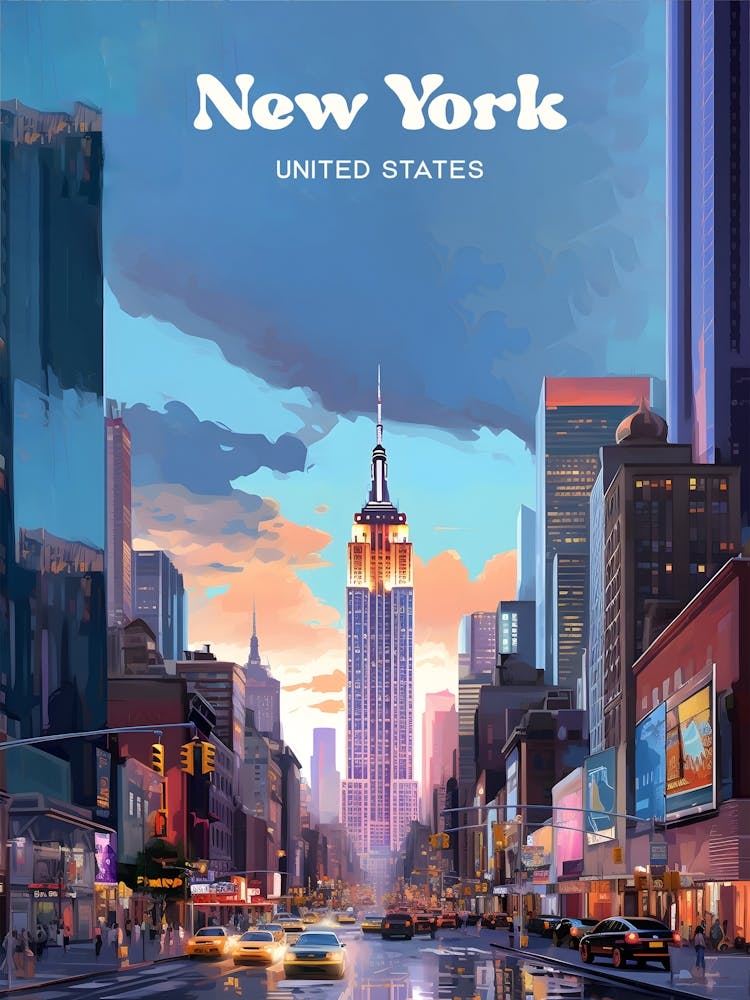 New York États-Unis 1 2 Affiche de Voyage 3 4 Resize