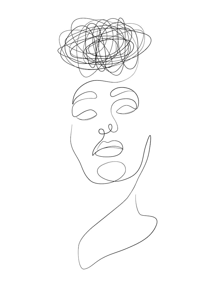 Abstract face line art 4