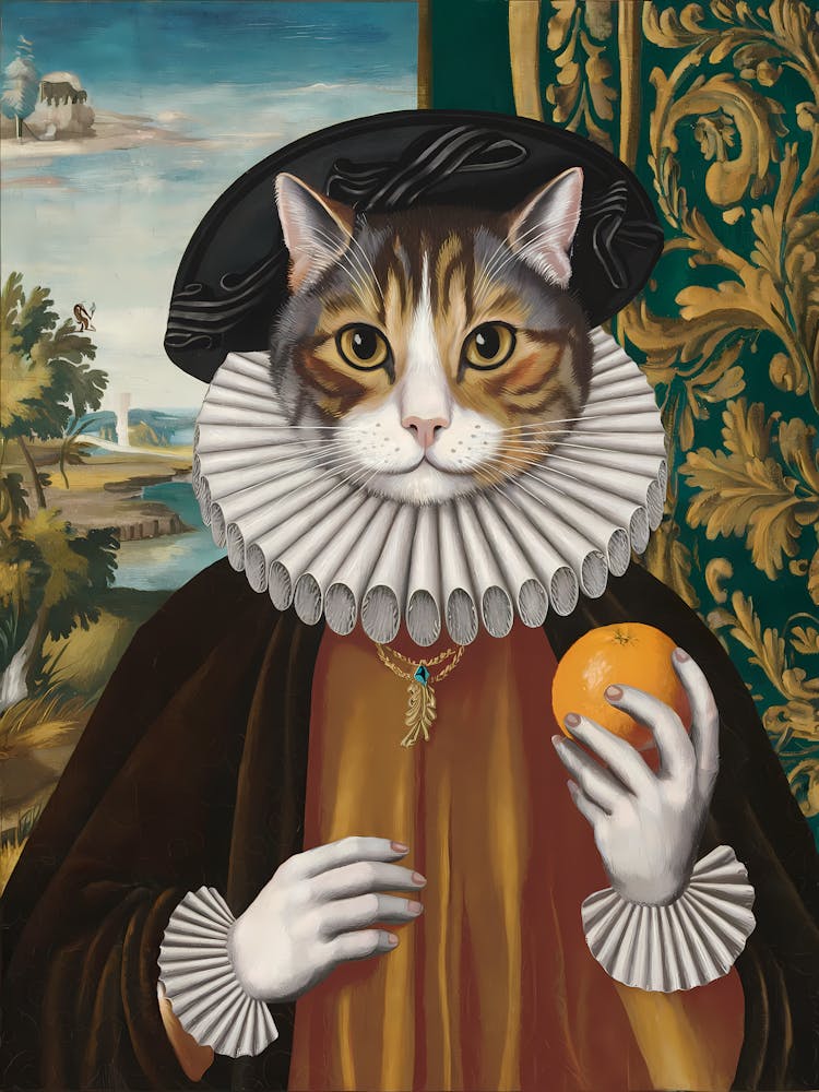 Katze mit Orange