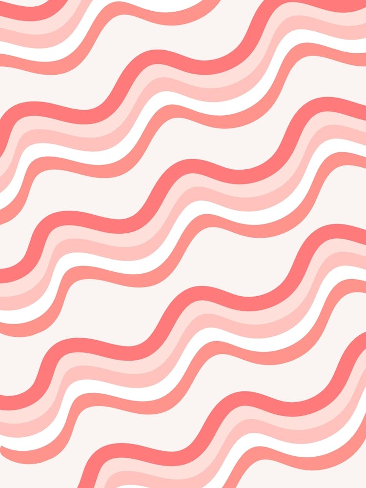 Pink And White Wavy Pattern