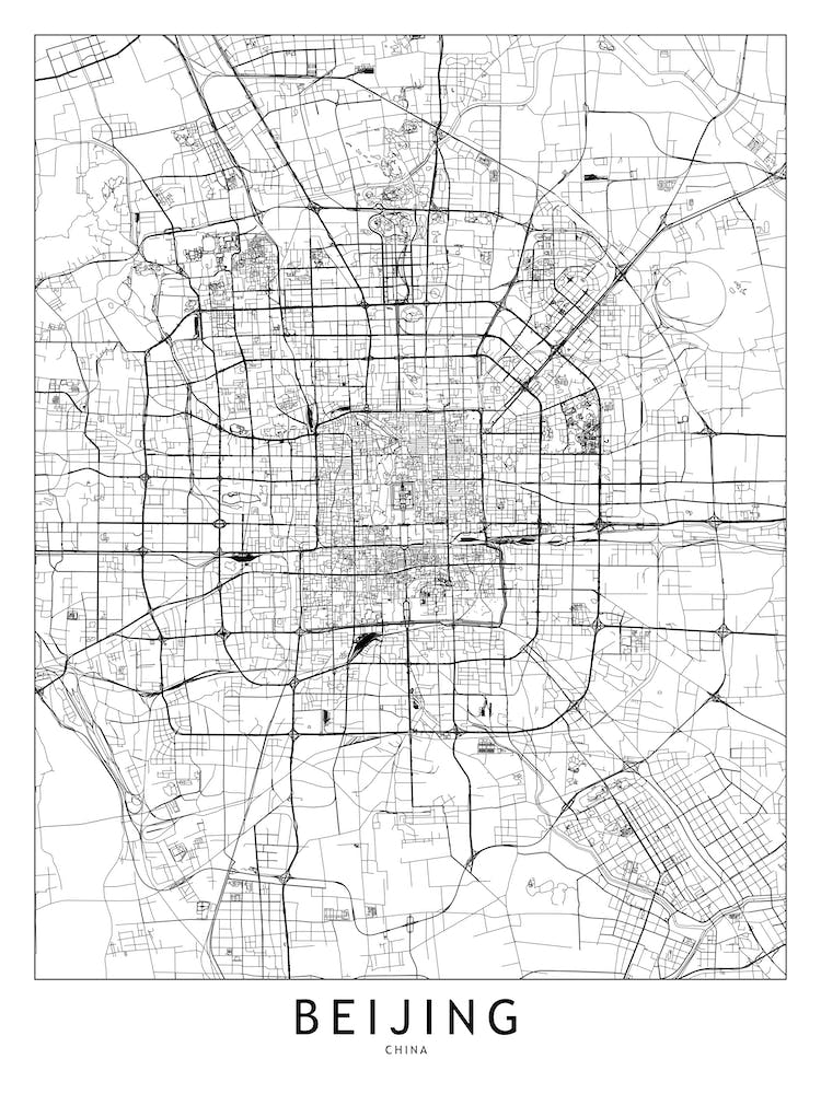 Beijing White Map