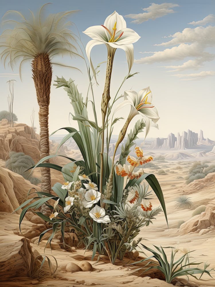 Chinese Sacred Lily  Flower Victorian Style 2