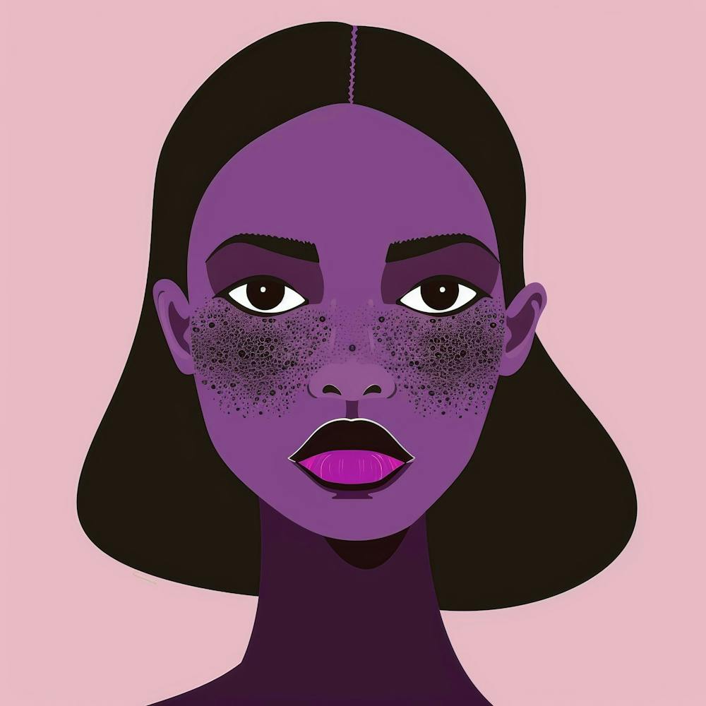 Portrait Of A Woman With Freckles