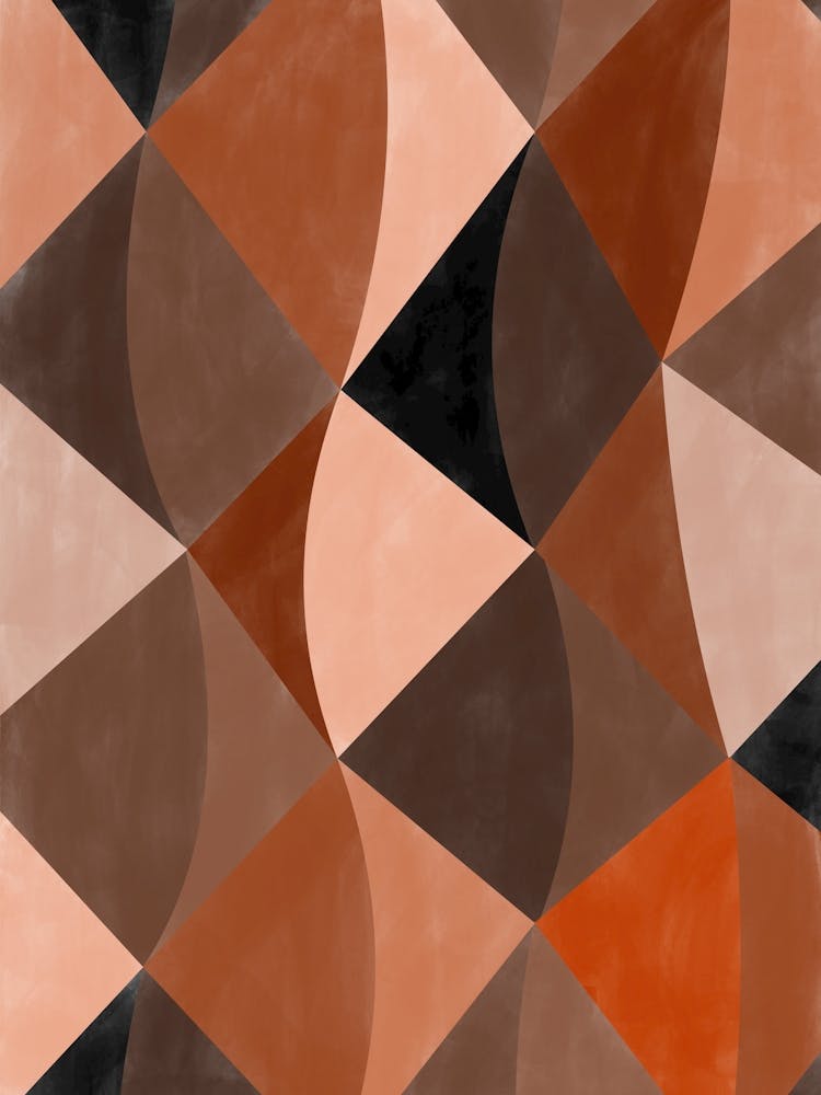 Abstract Checkered Painting in Red Shades No.1
