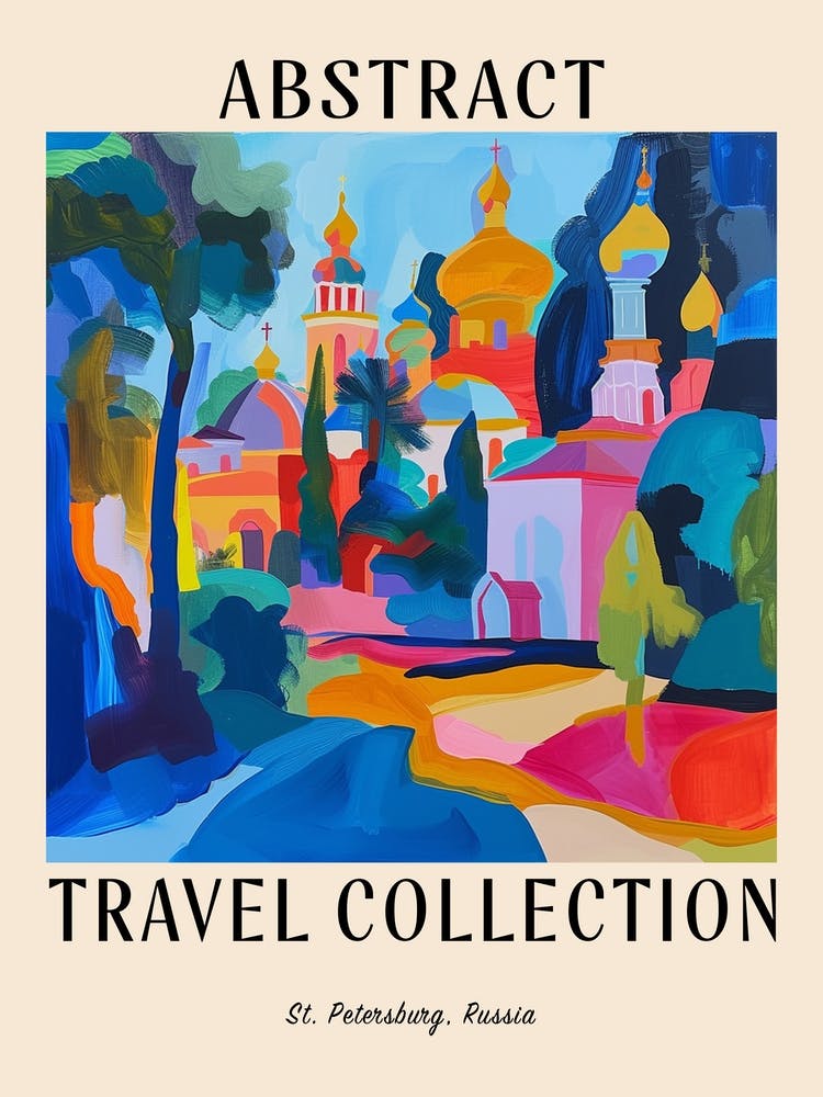 Abstract Travel Collection Poster St Petersburg Russia 1