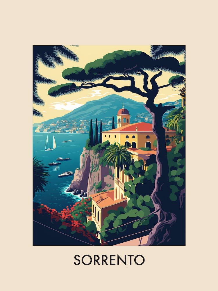 Sorrento Italy Vintage Travel Poster